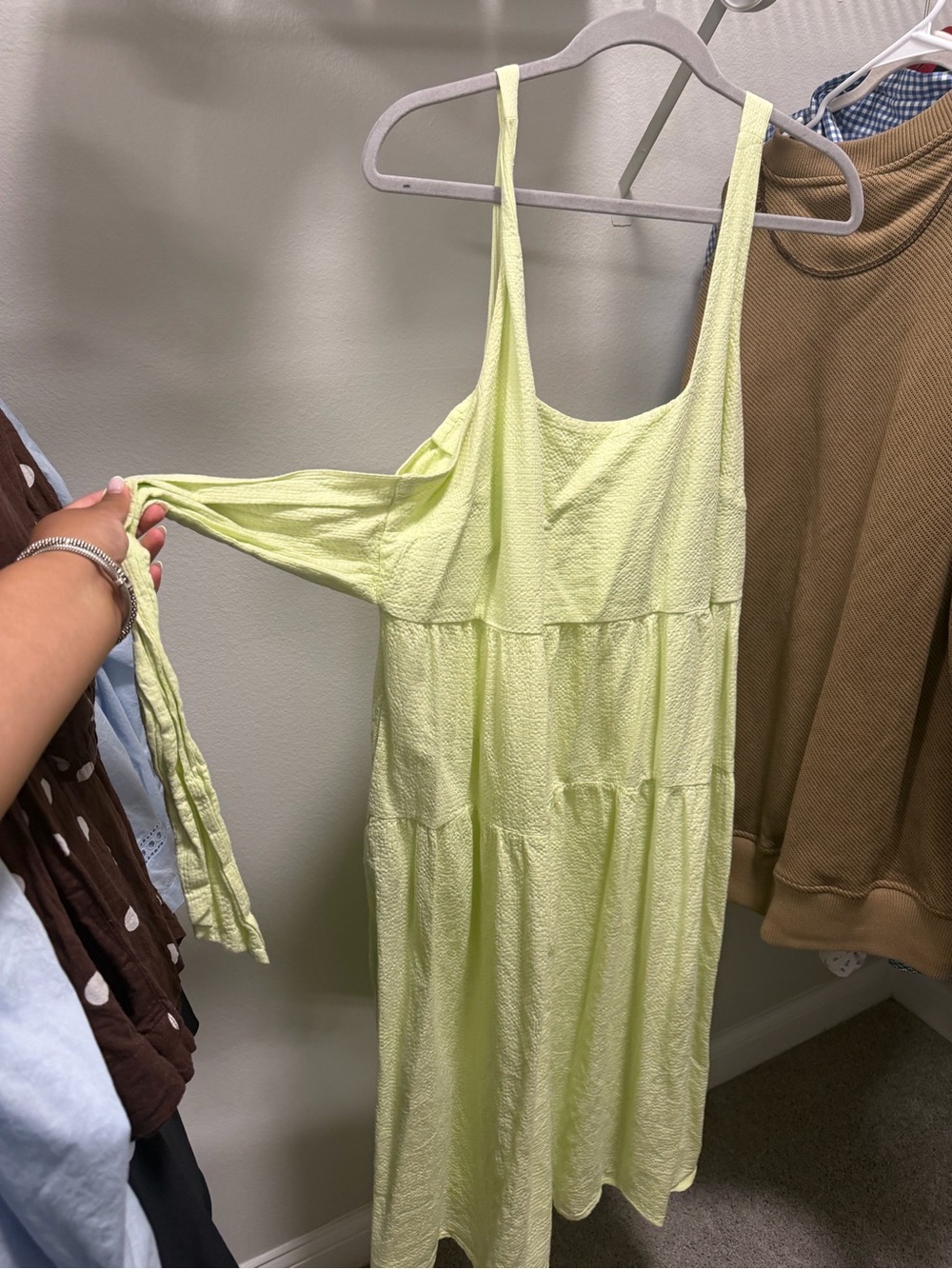 Ava & Viv Light Lime Tiered Sleeveless Maxi Dress